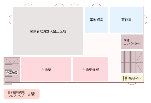 高木眼科病院フロアマップ｜2階